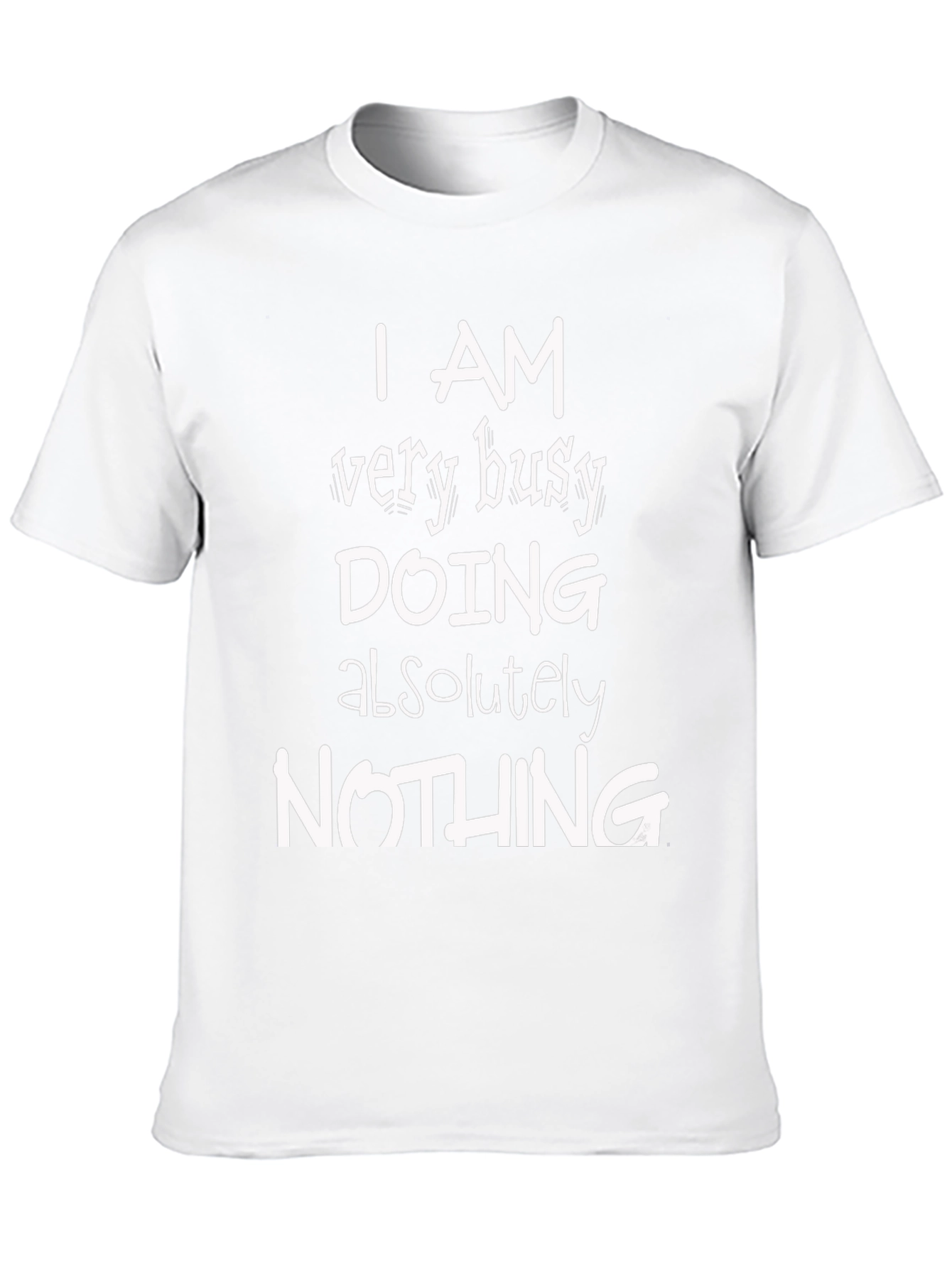 Funny Busy Doing Nothing Black Graphic T-Shirt