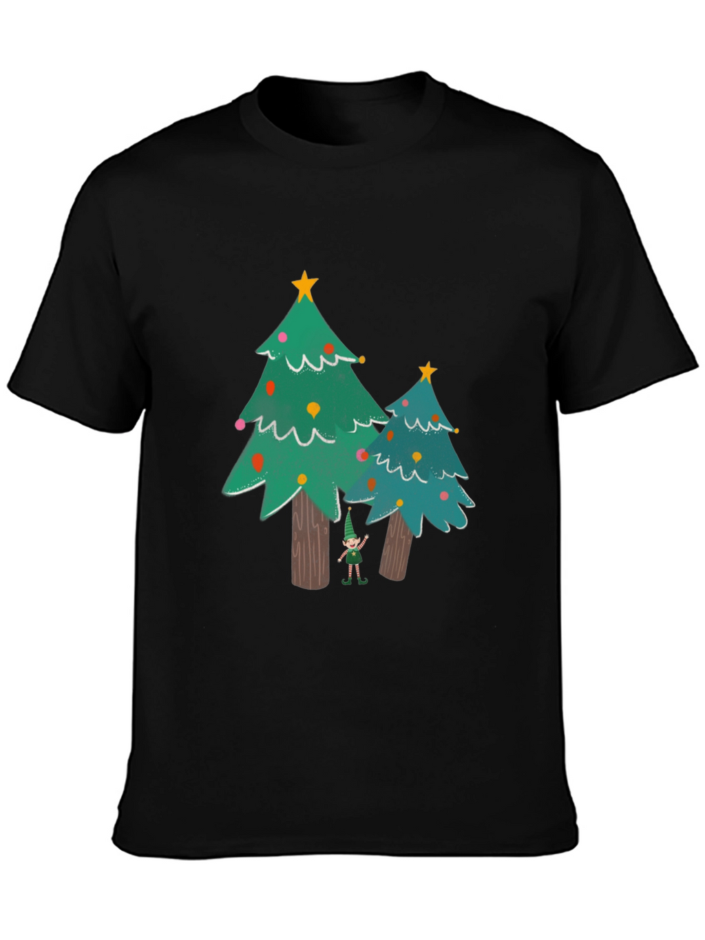 Festive Christmas Tree Elf Graphic Tee
