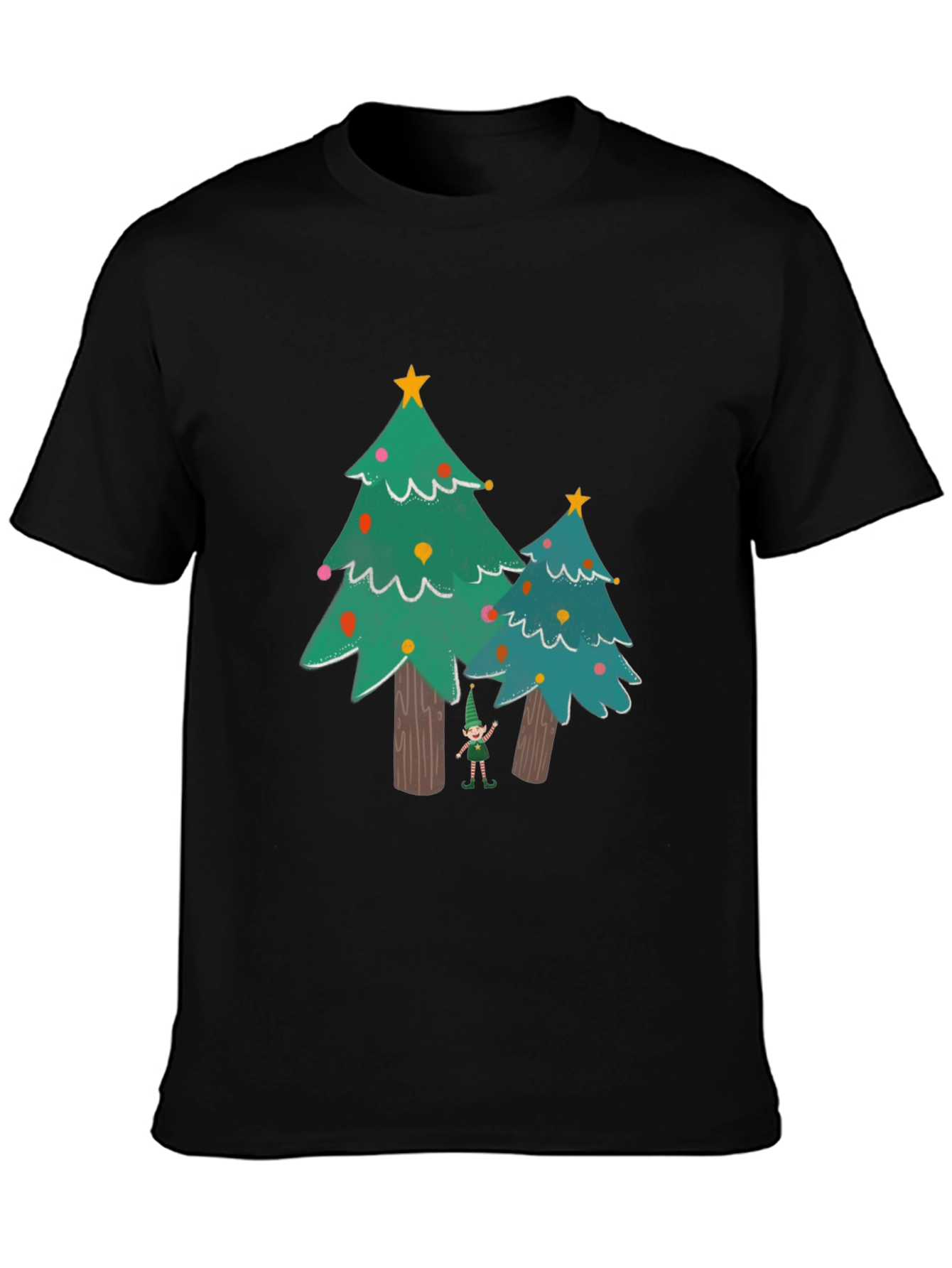 Festive Christmas Tree Elf Graphic Tee