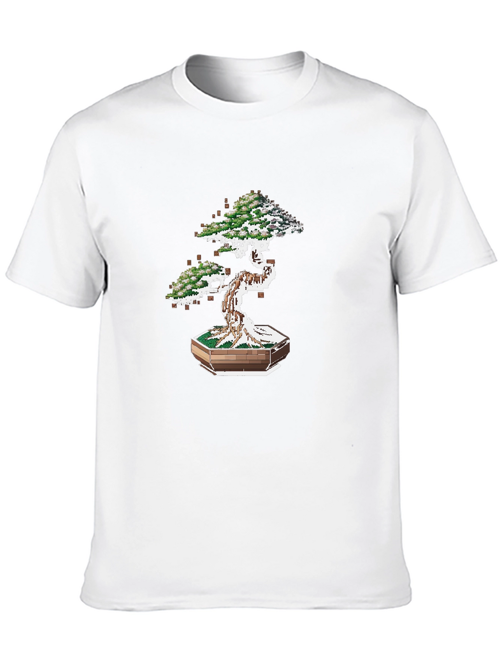 Pixel Bonsai Tree Graphic Tee - Unique Artistic Design