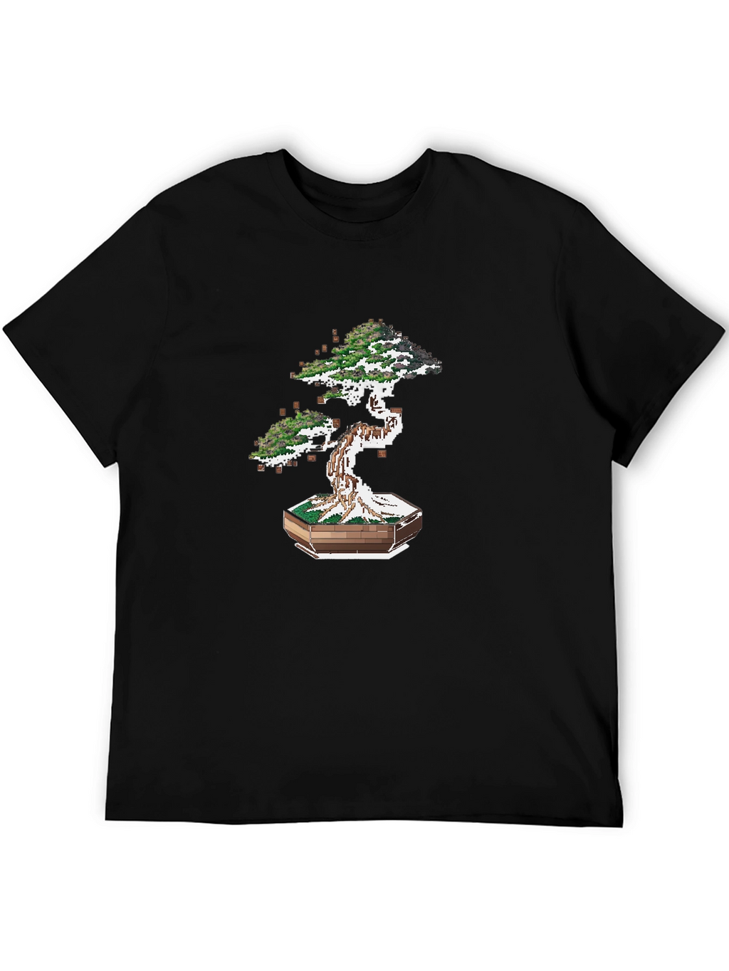 Pixel Bonsai Tree Graphic Tee - Unique Artistic Design