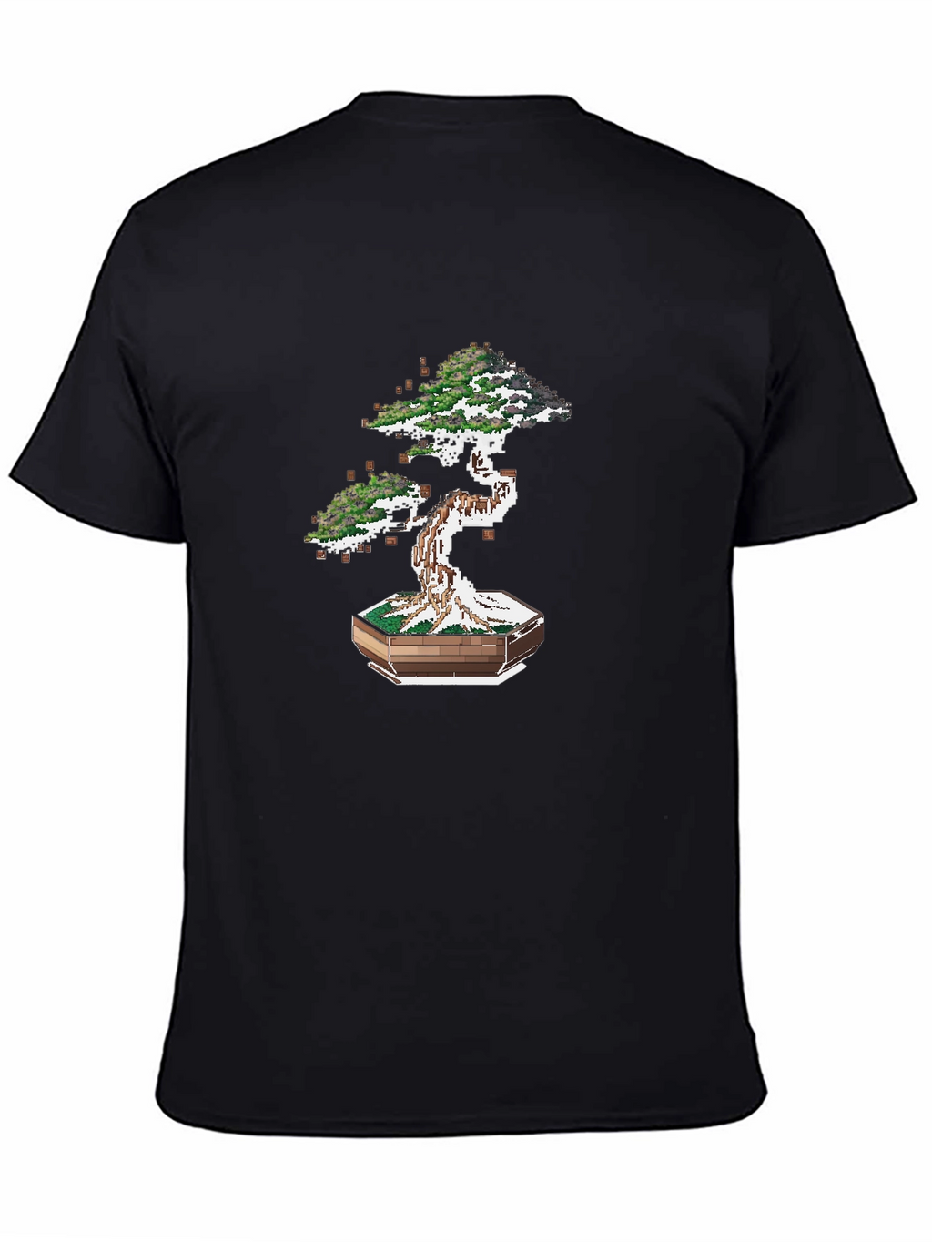 Pixel Bonsai Tree Graphic Tee - Unique Artistic Design