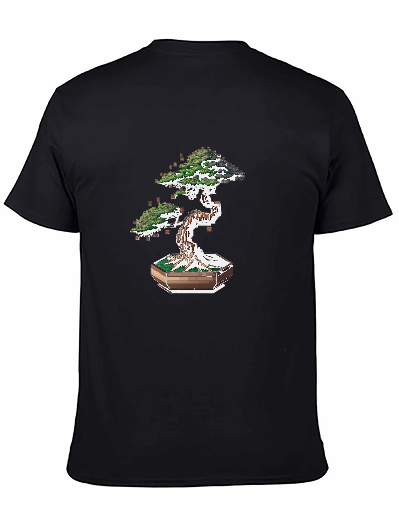 Pixel Bonsai Tree Graphic Tee - Unique Artistic Design