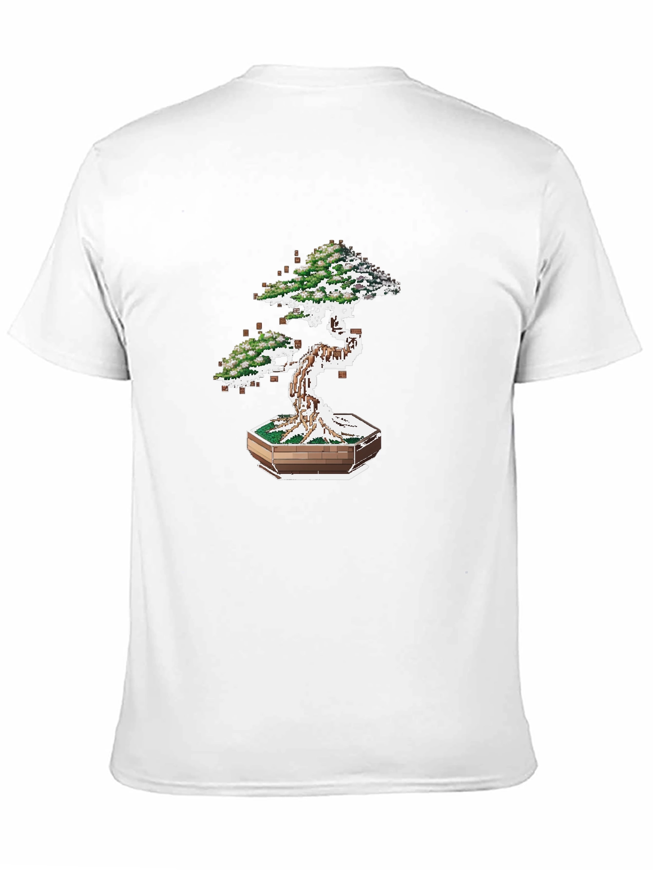 Pixel Bonsai Tree Graphic Tee - Unique Artistic Design