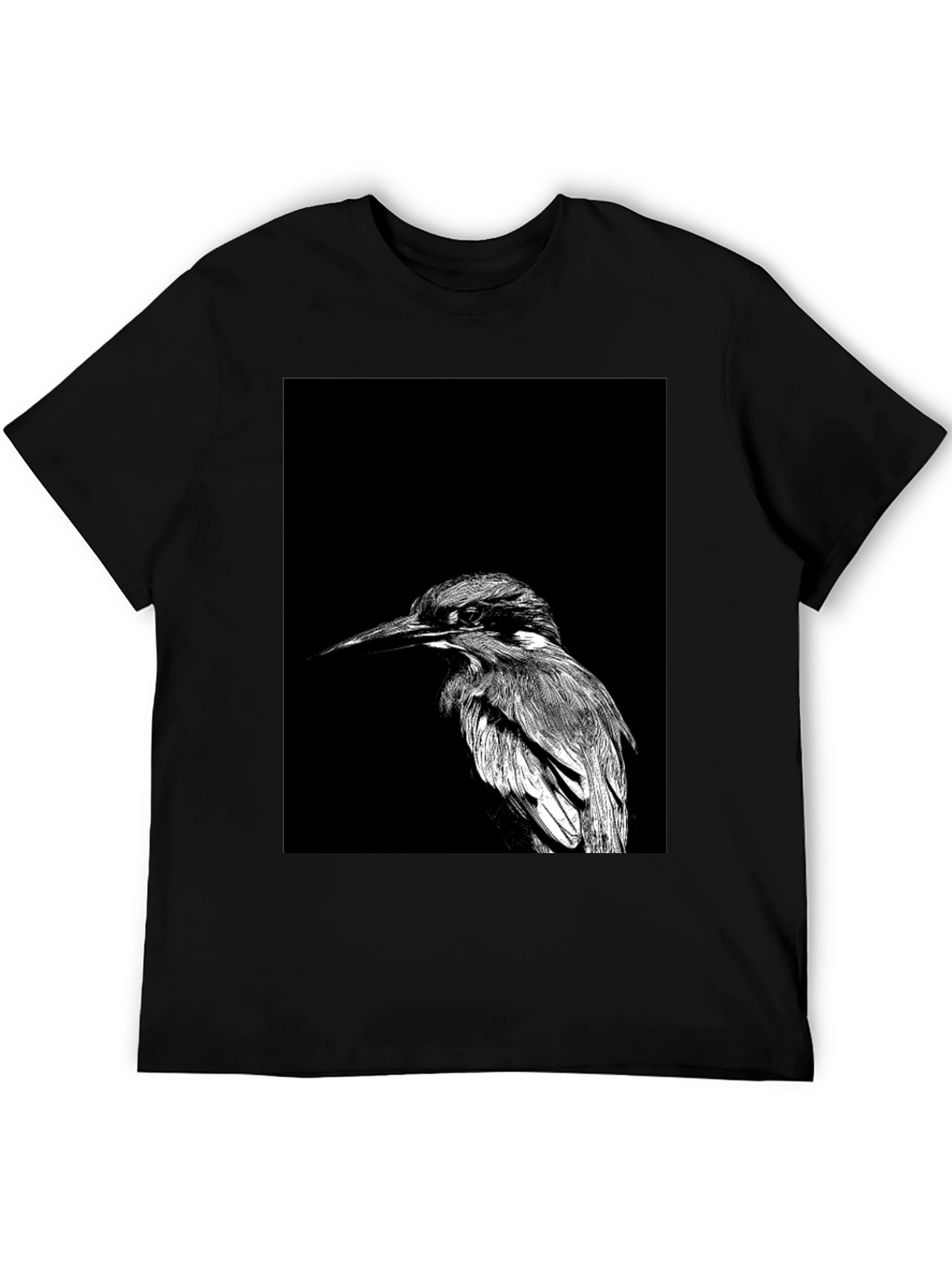Monochrome Bird Graphic Tee - Stylish Black T-Shirt