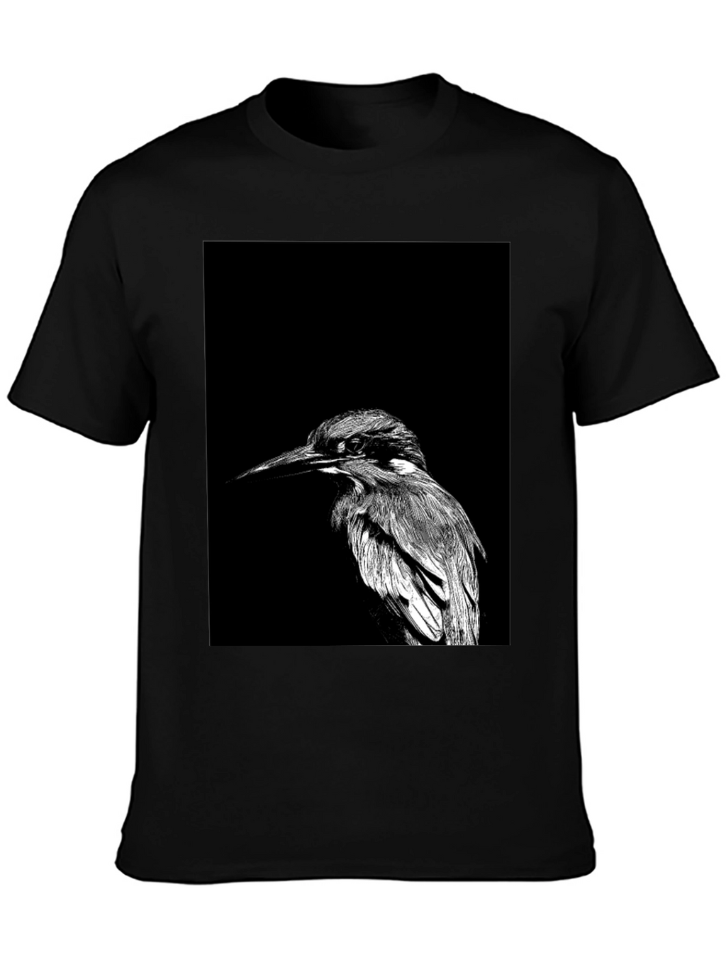Monochrome Bird Graphic Tee - Stylish Black T-Shirt