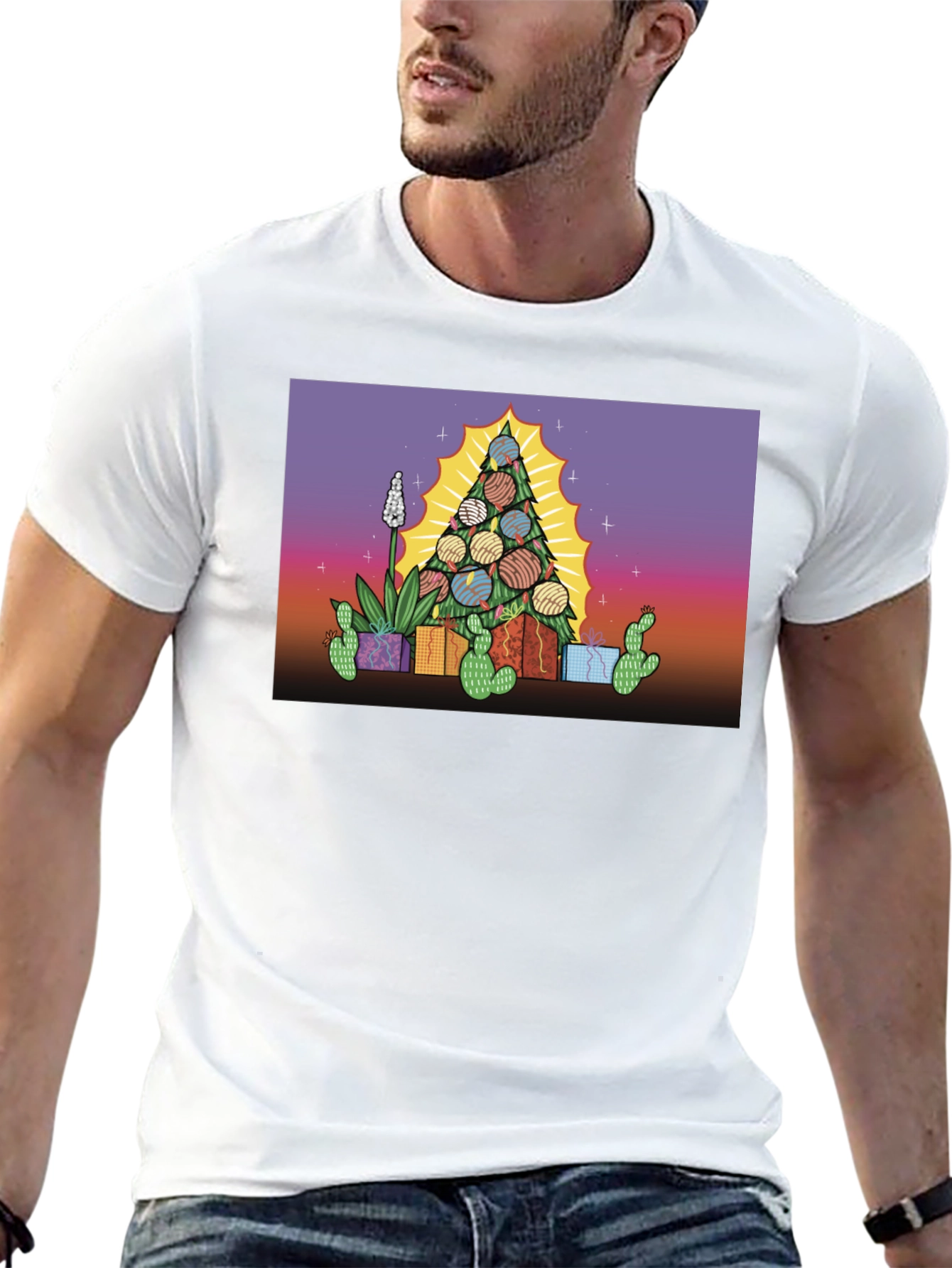 Cactus Christmas Tree Graphic Tee