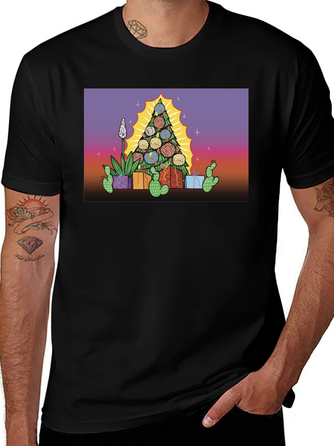 Cactus Christmas Tree Graphic Tee