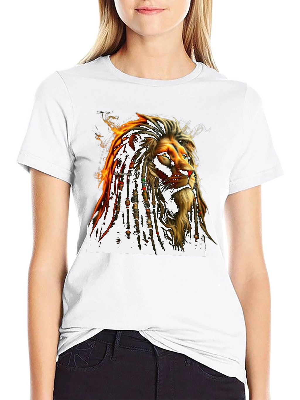 Lion Dreadlocks T-Shirt - Black