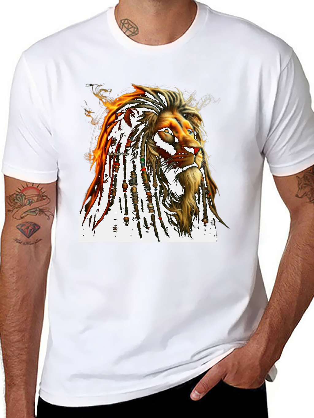 Lion Dreadlocks T-Shirt - Black