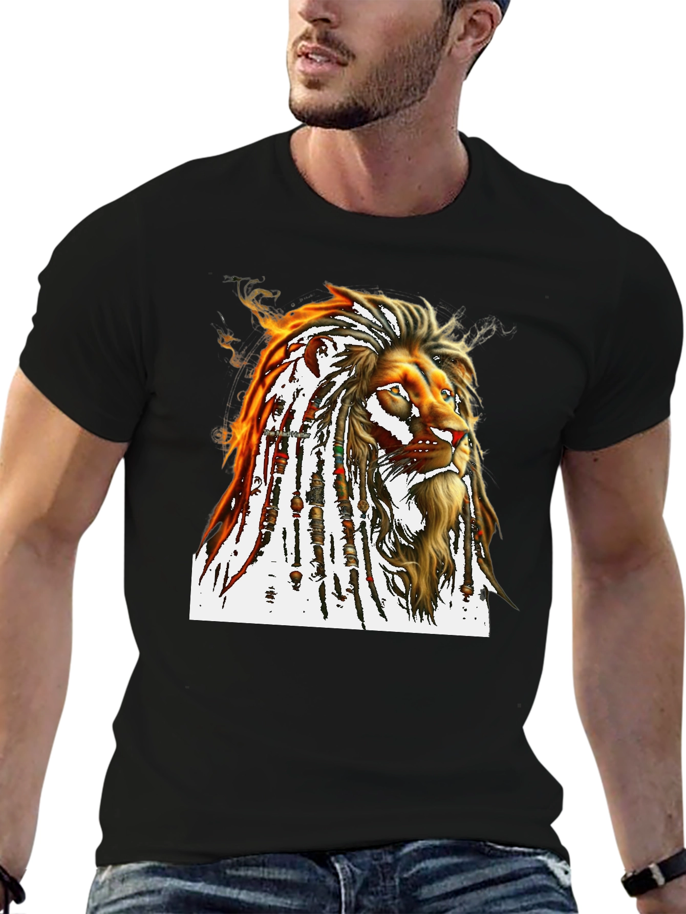 Lion Dreadlocks T-Shirt - Black