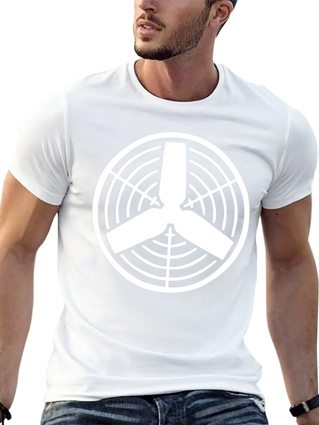 Modern Fan Design Black T-Shirt
