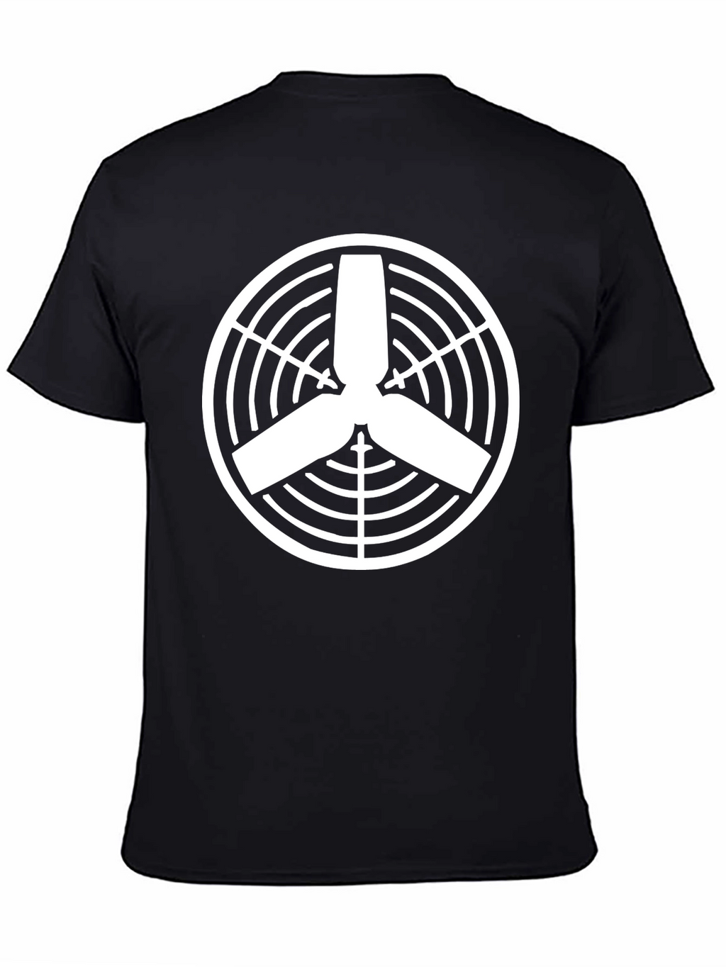 Modern Fan Design Black T-Shirt