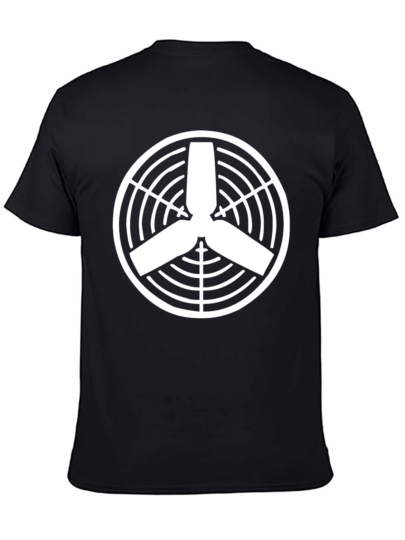 Modern Fan Design Black T-Shirt