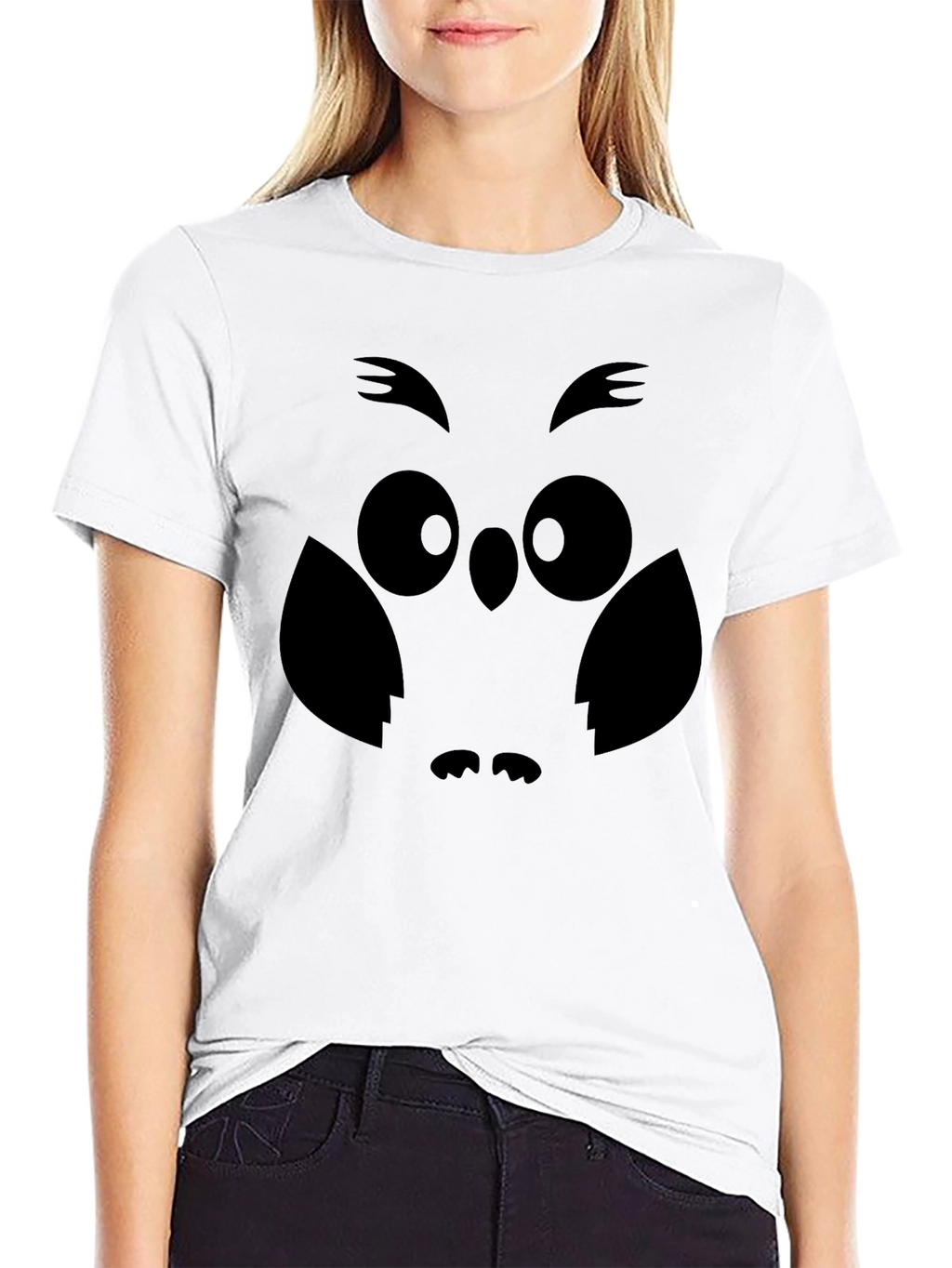 Owl Graphic Print Mens Black T-Shirt