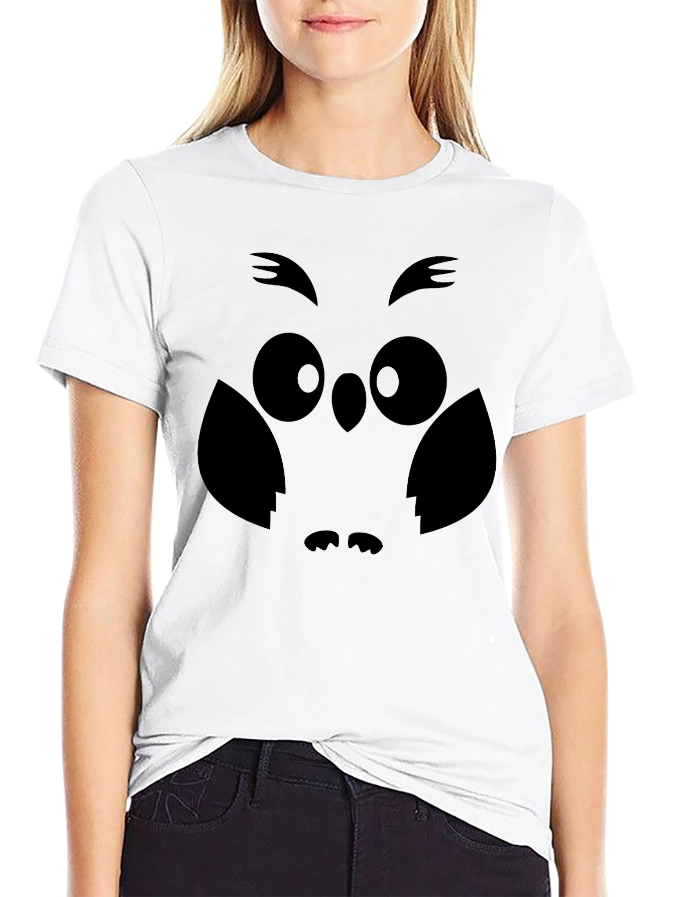 Owl Graphic Print Mens Black T-Shirt