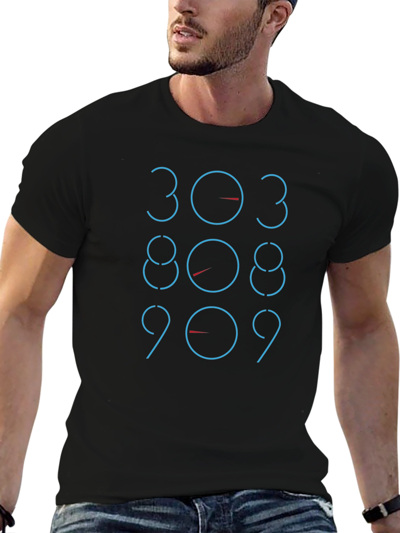 303 808 909 Drum Machine T-Shirt - Black