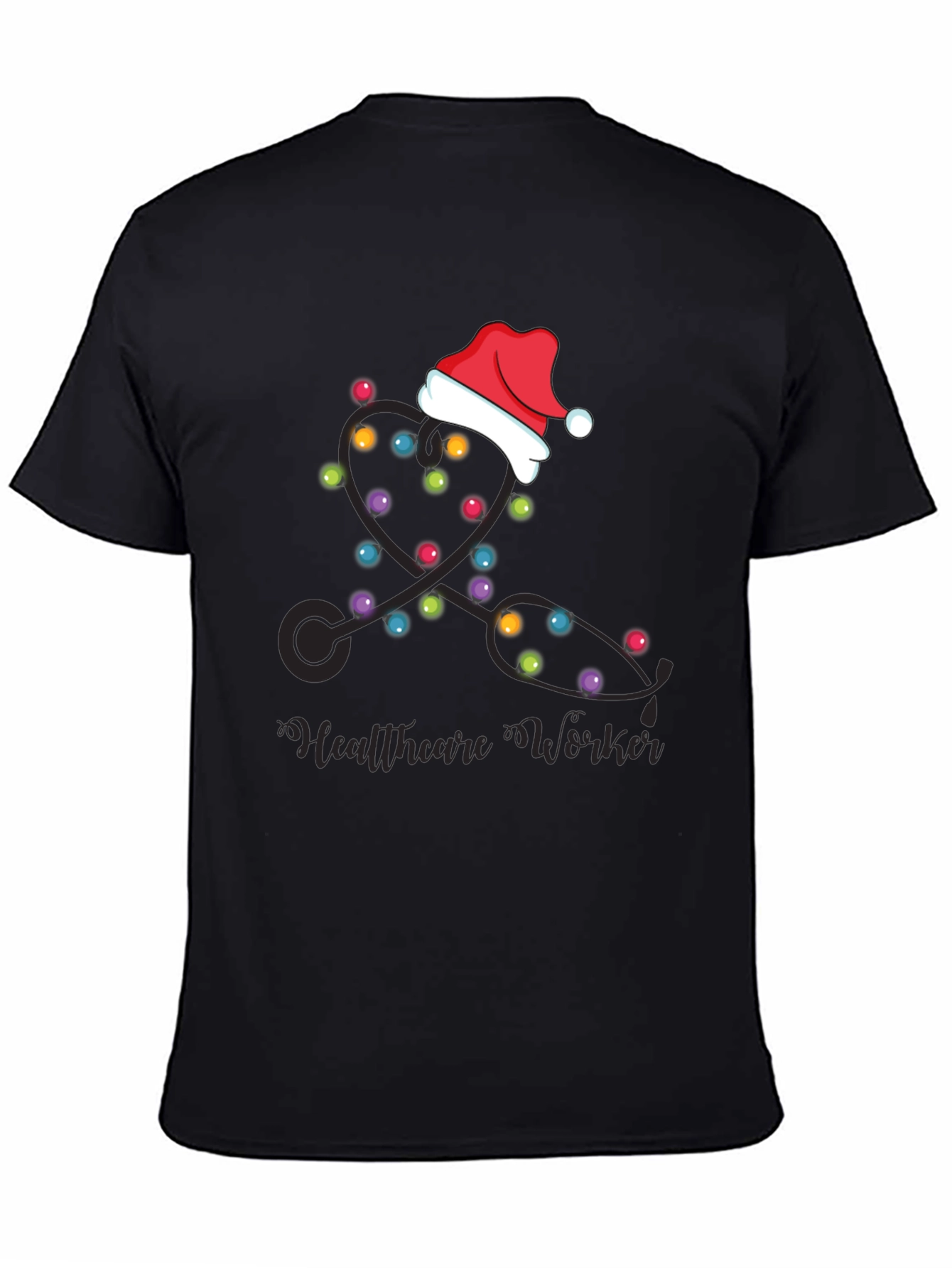 Healthcare Worker Christmas Lights Stethoscope T-Shirt