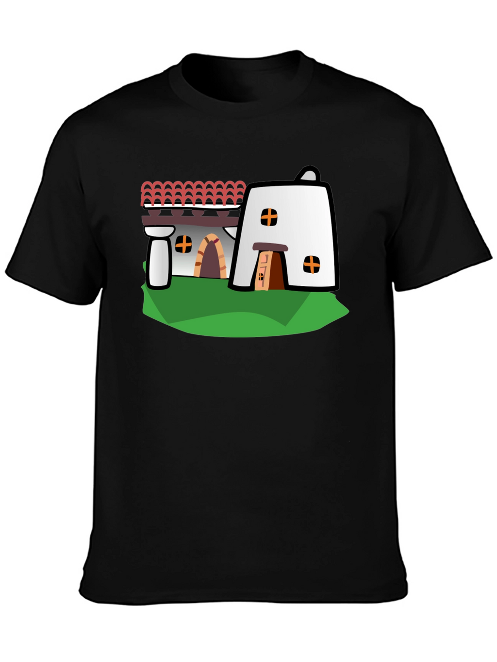 Adobe Style House Black T-Shirt