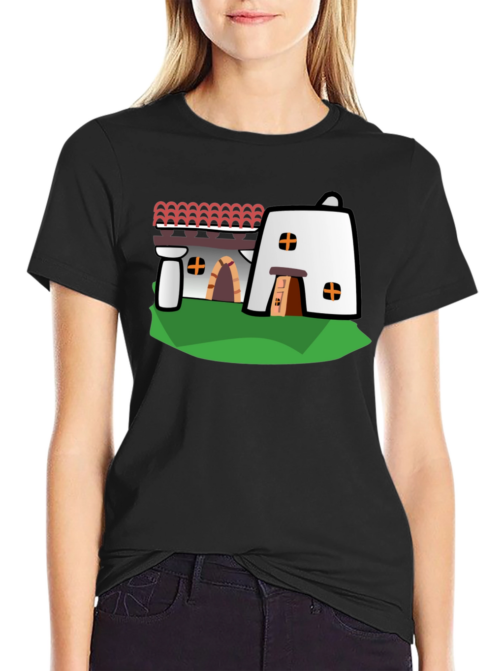 Adobe Style House Black T-Shirt