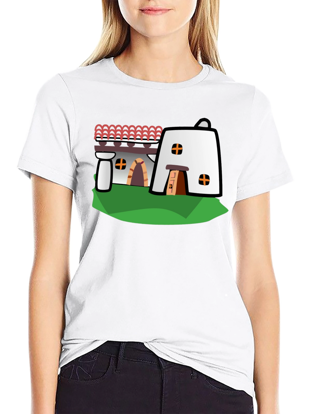 Adobe Style House Black T-Shirt