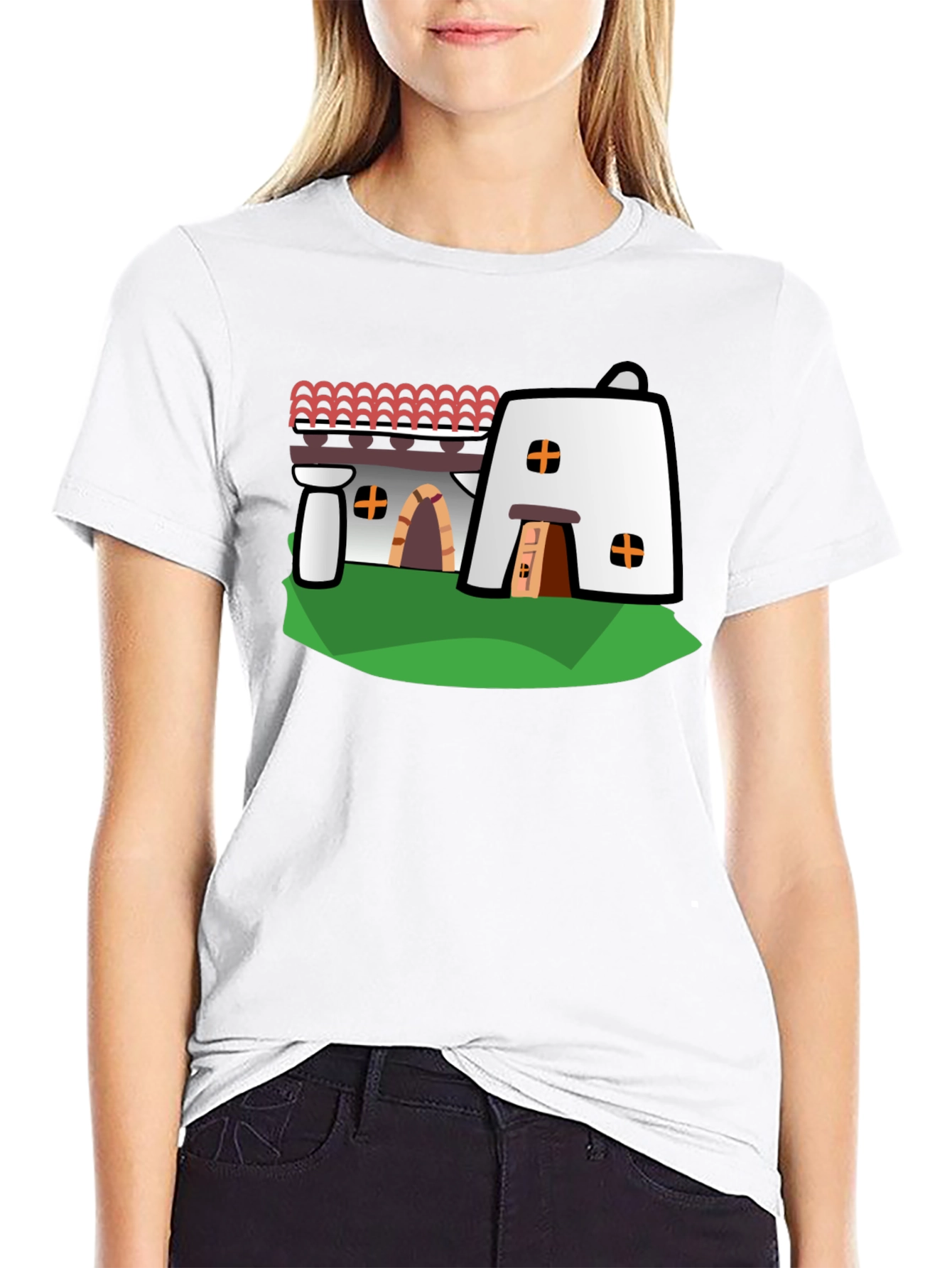 Adobe Style House Black T-Shirt