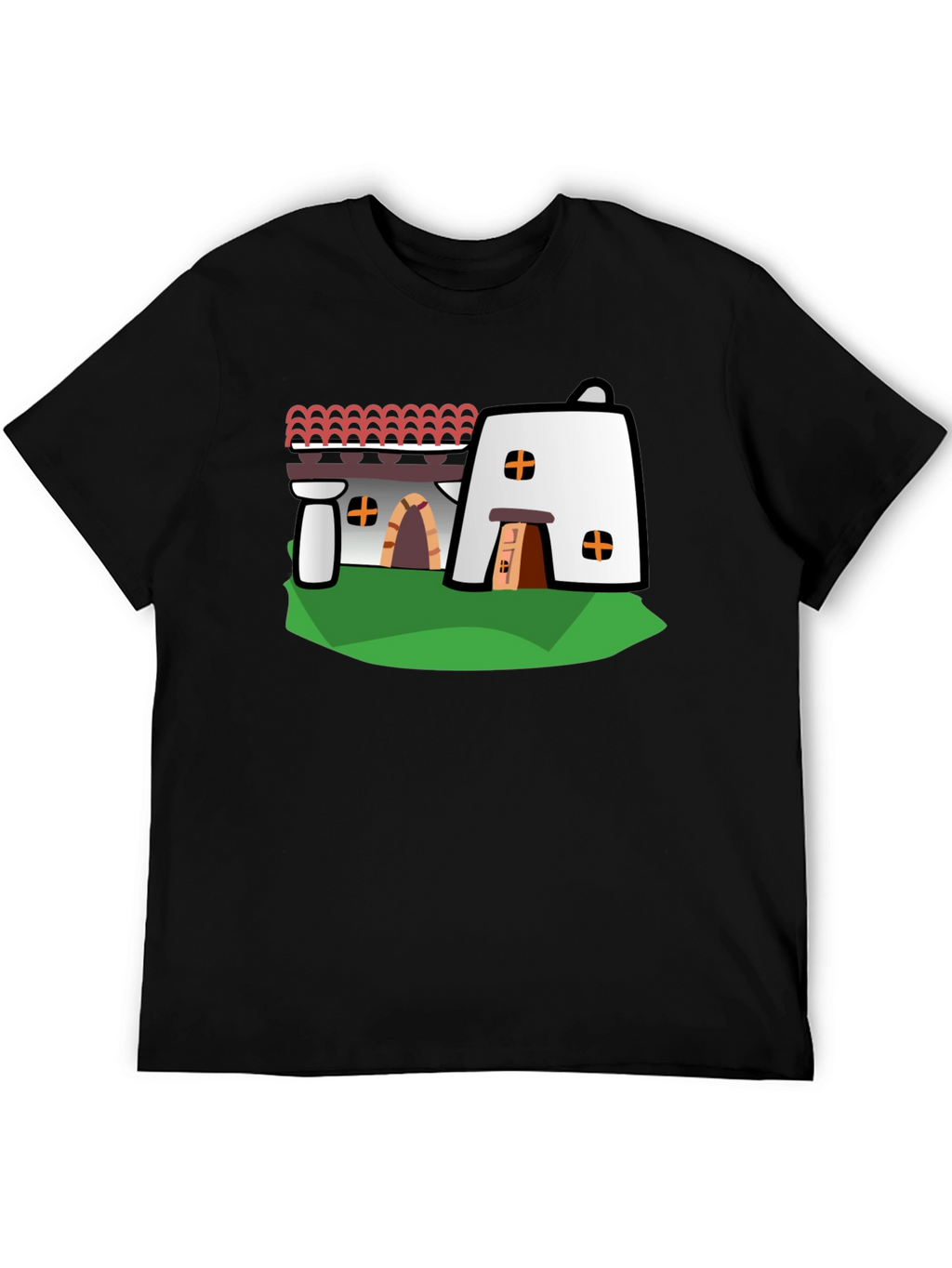 Adobe Style House Black T-Shirt