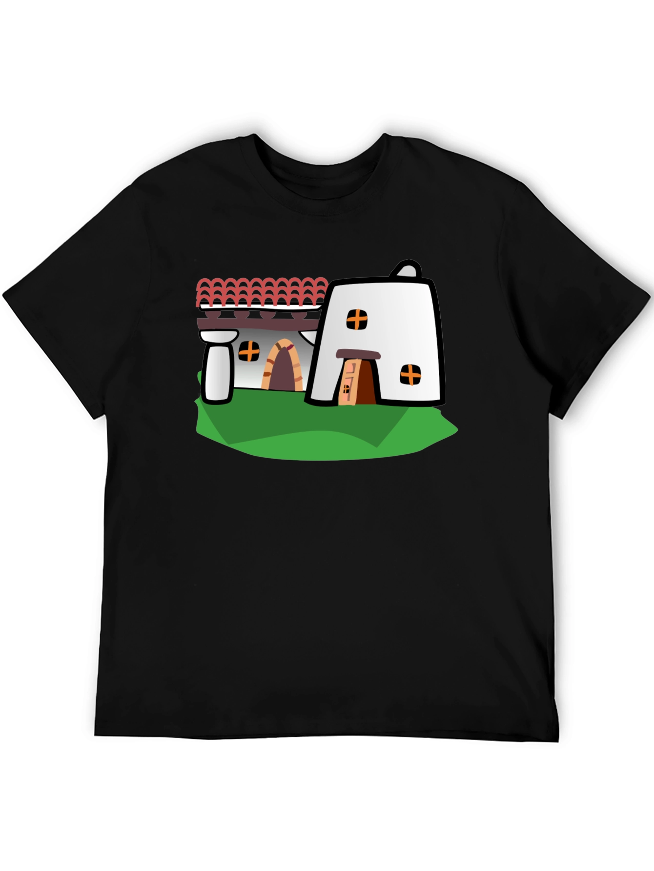 Adobe Style House Black T-Shirt