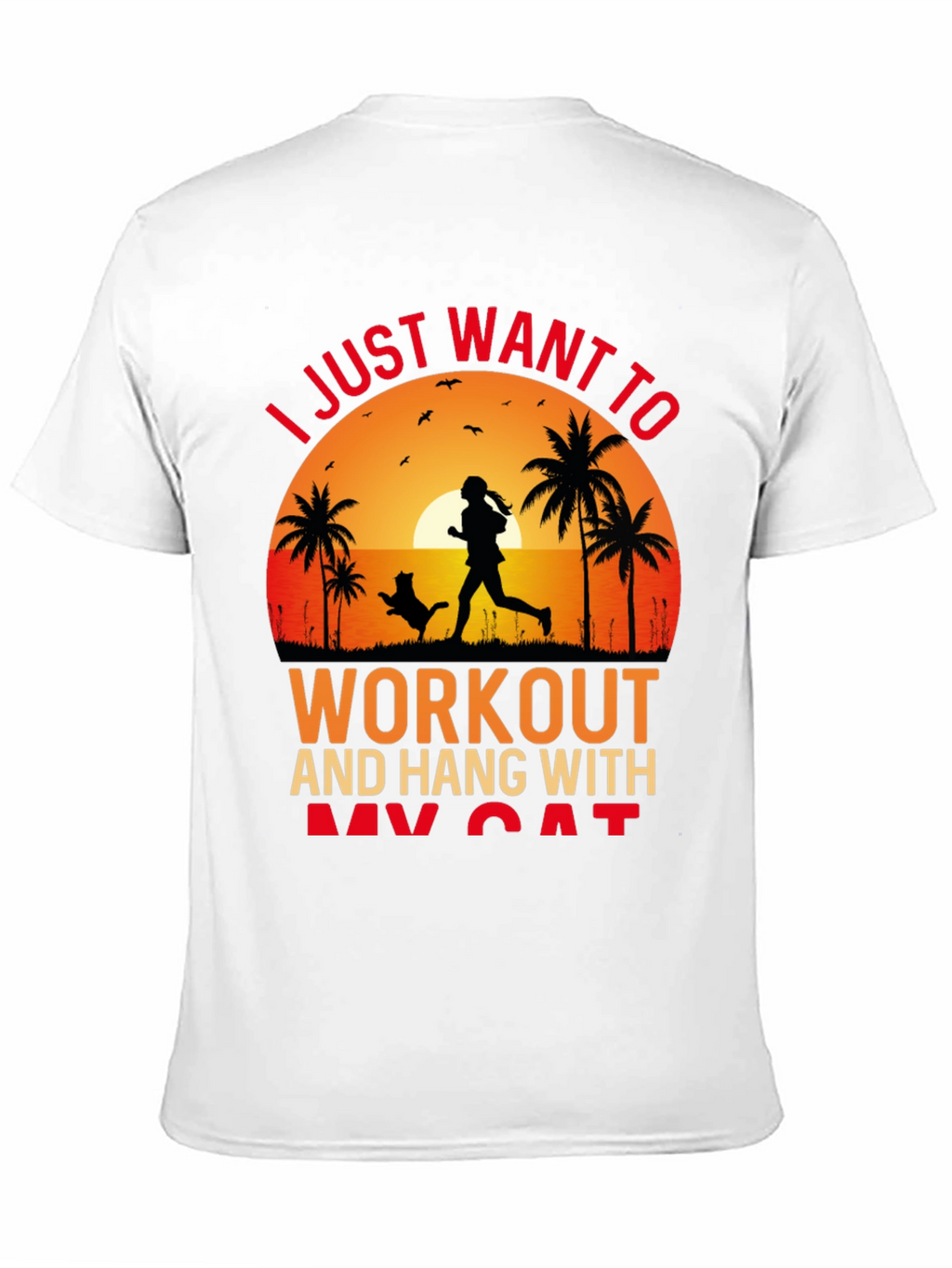 Workout and Cat T-Shirt