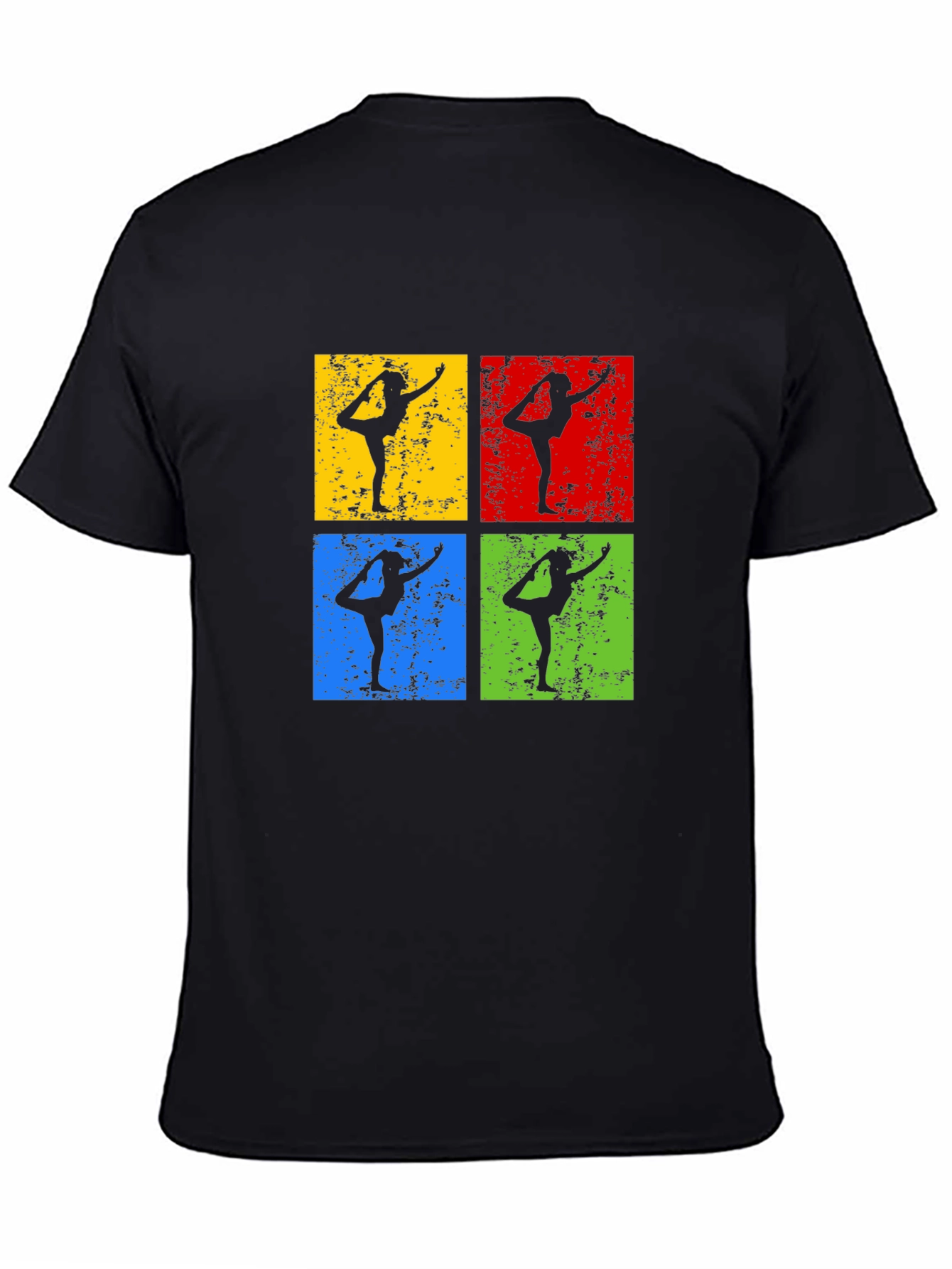 Yoga Pose Retro Style Graphic T-Shirt