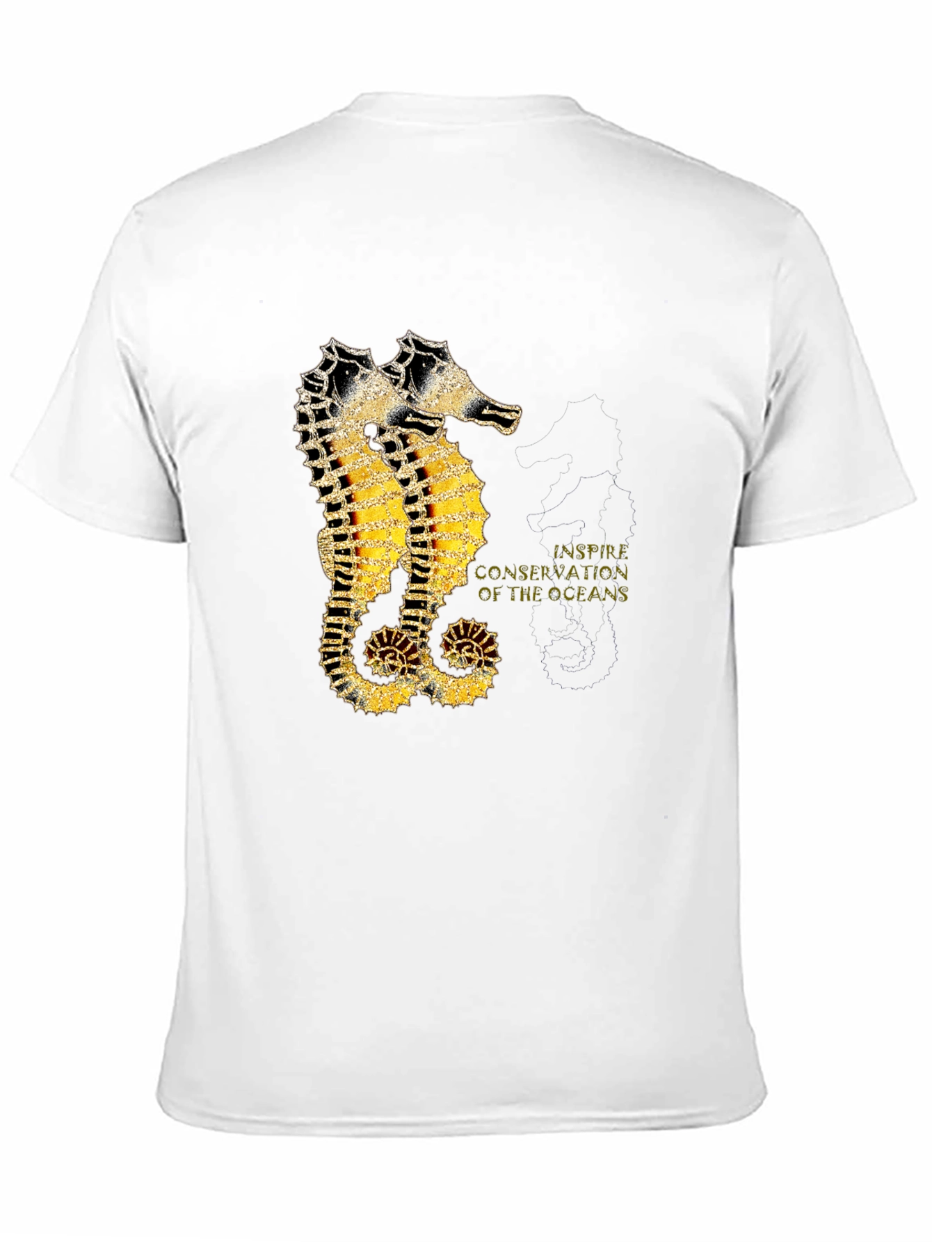 Seahorse Inspire Oceans Conservation Black T-Shirt