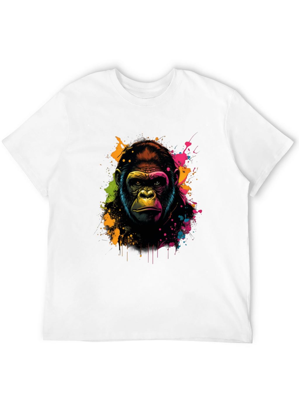 Vibrant Gorilla Graphic Tee - Black