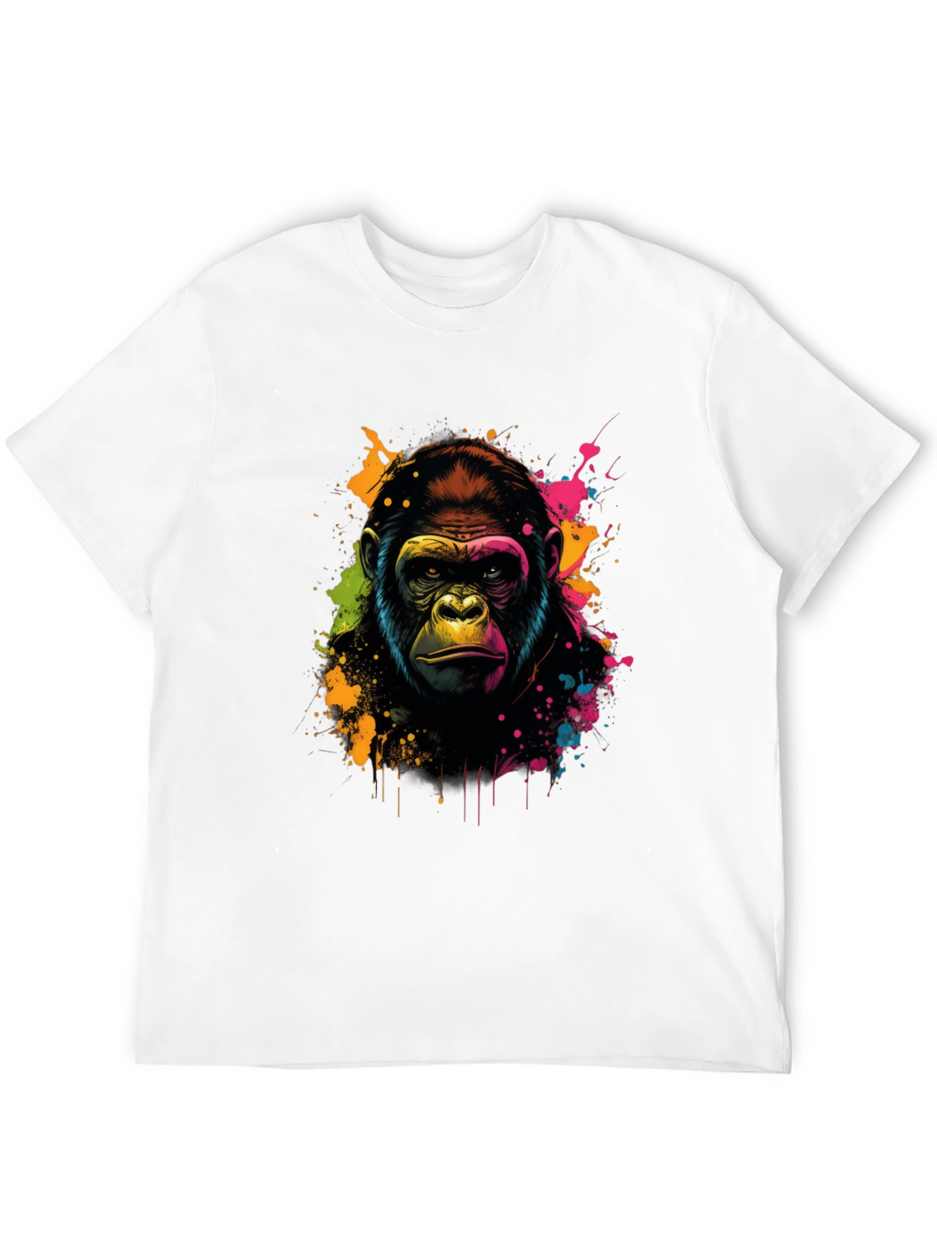 Vibrant Gorilla Graphic Tee - Black