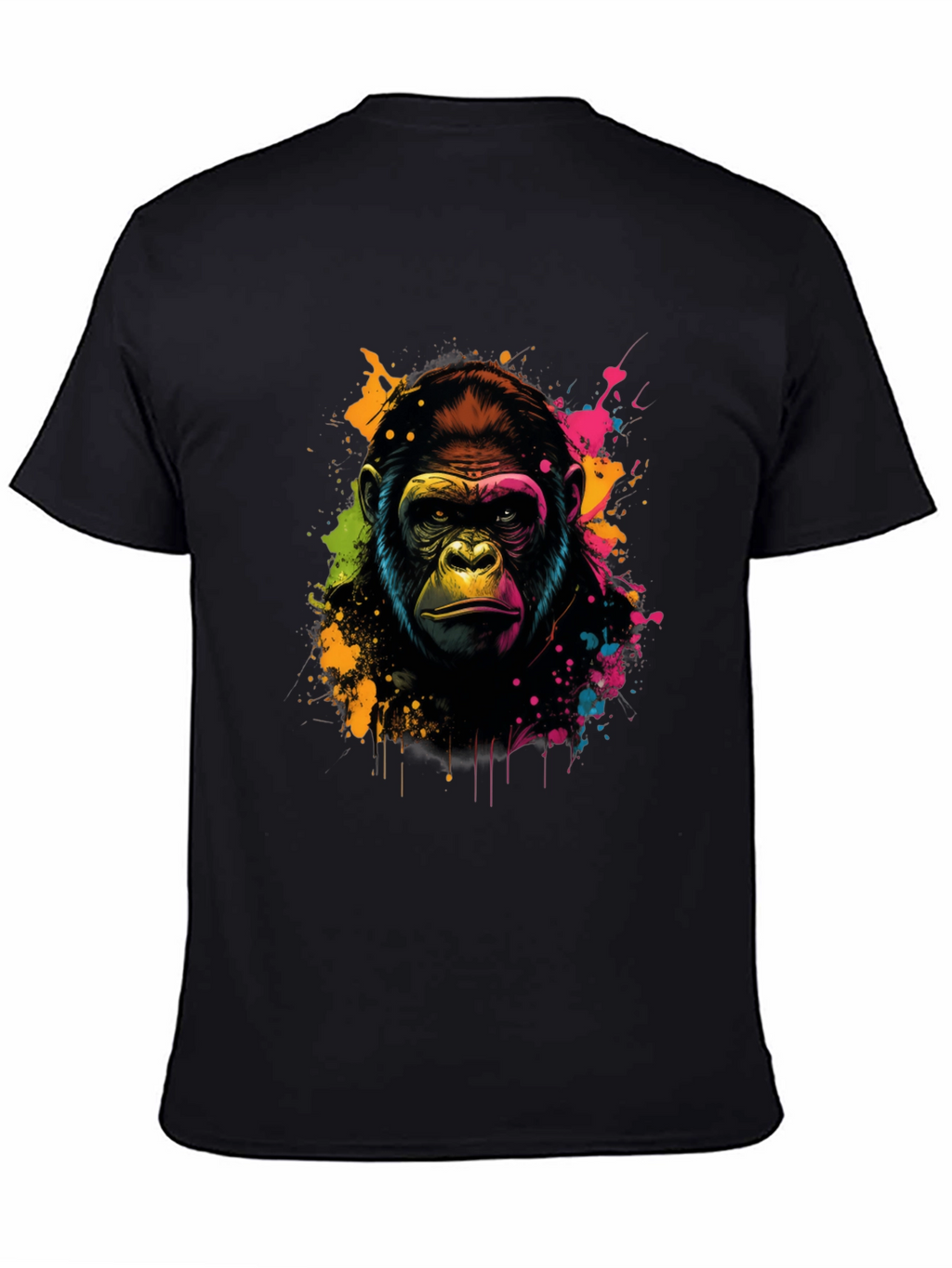 Vibrant Gorilla Graphic Tee - Black