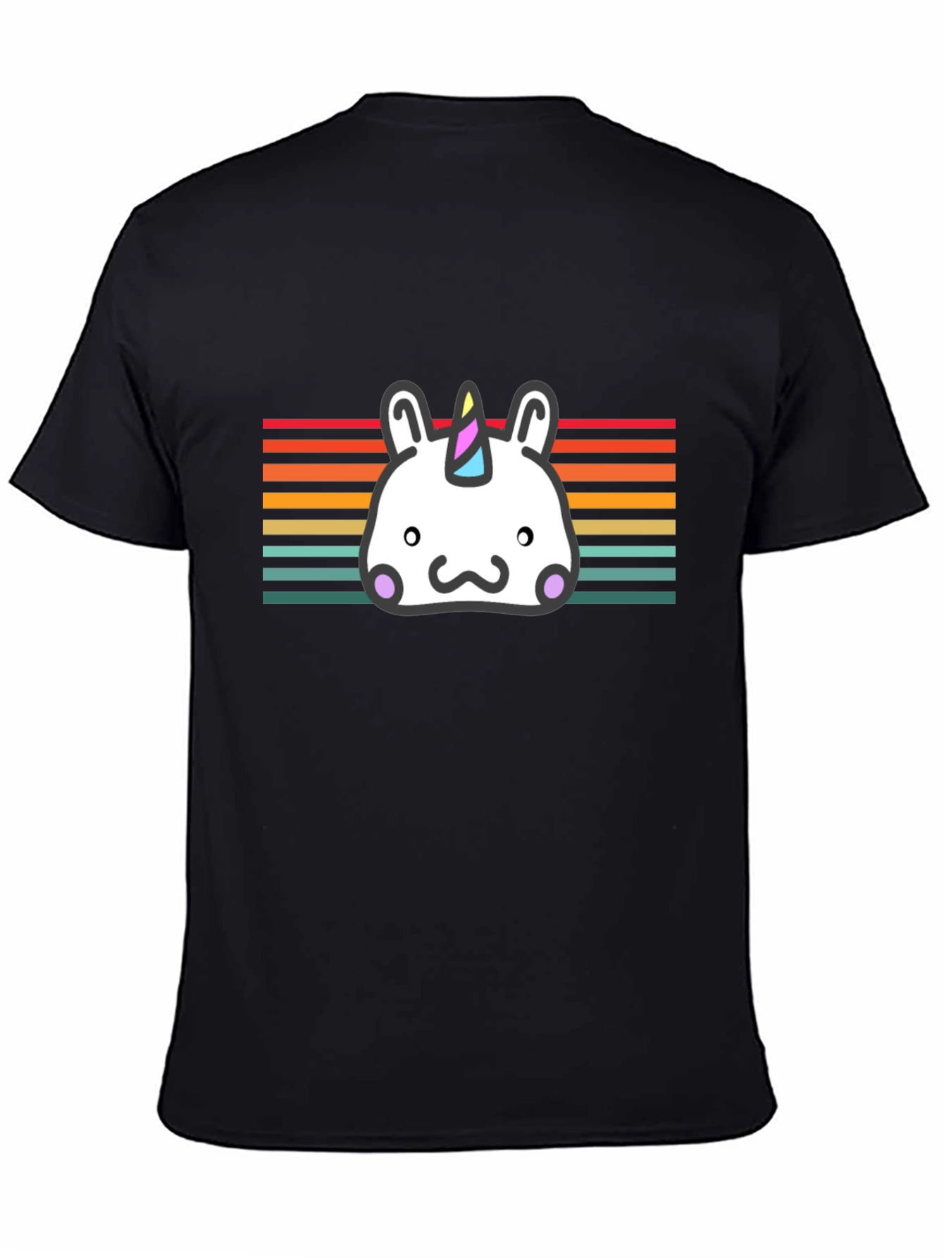 Kawaii Unicorn T-Shirt - Retro Striped Tee