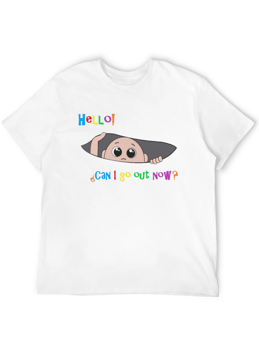 Hello! Baby Peek-a-Boo Black Graphic T-Shirt