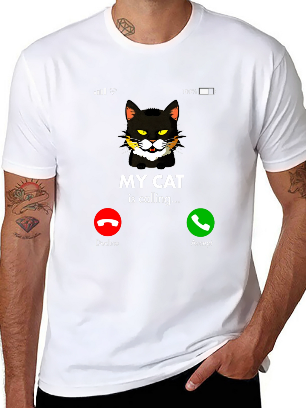 My Cat Is Calling Black Graphic T-Shirt