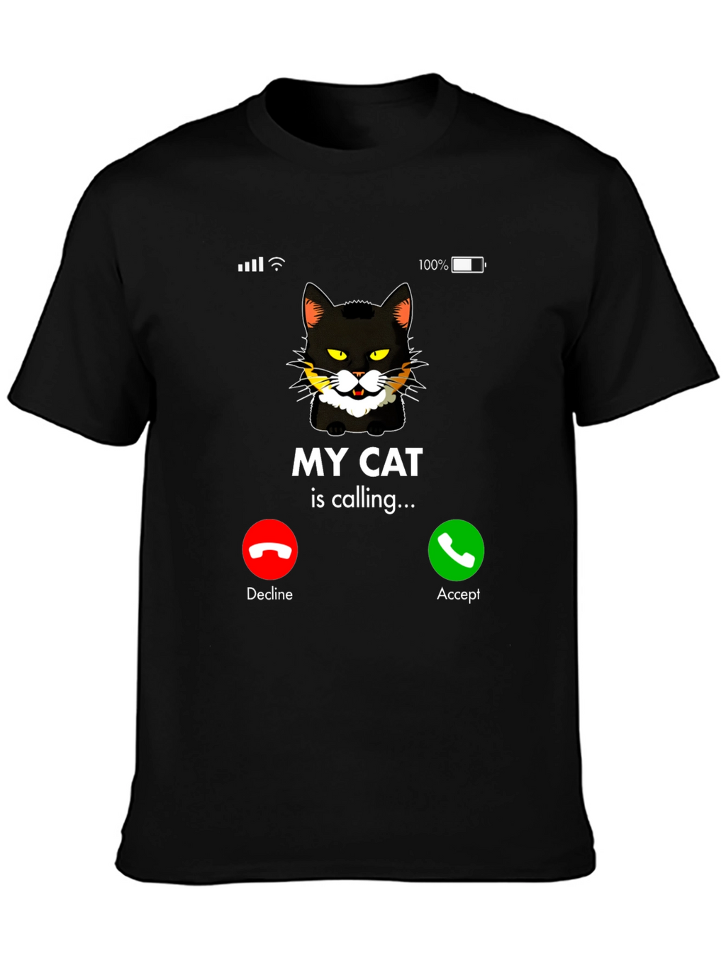 My Cat Is Calling Black Graphic T-Shirt