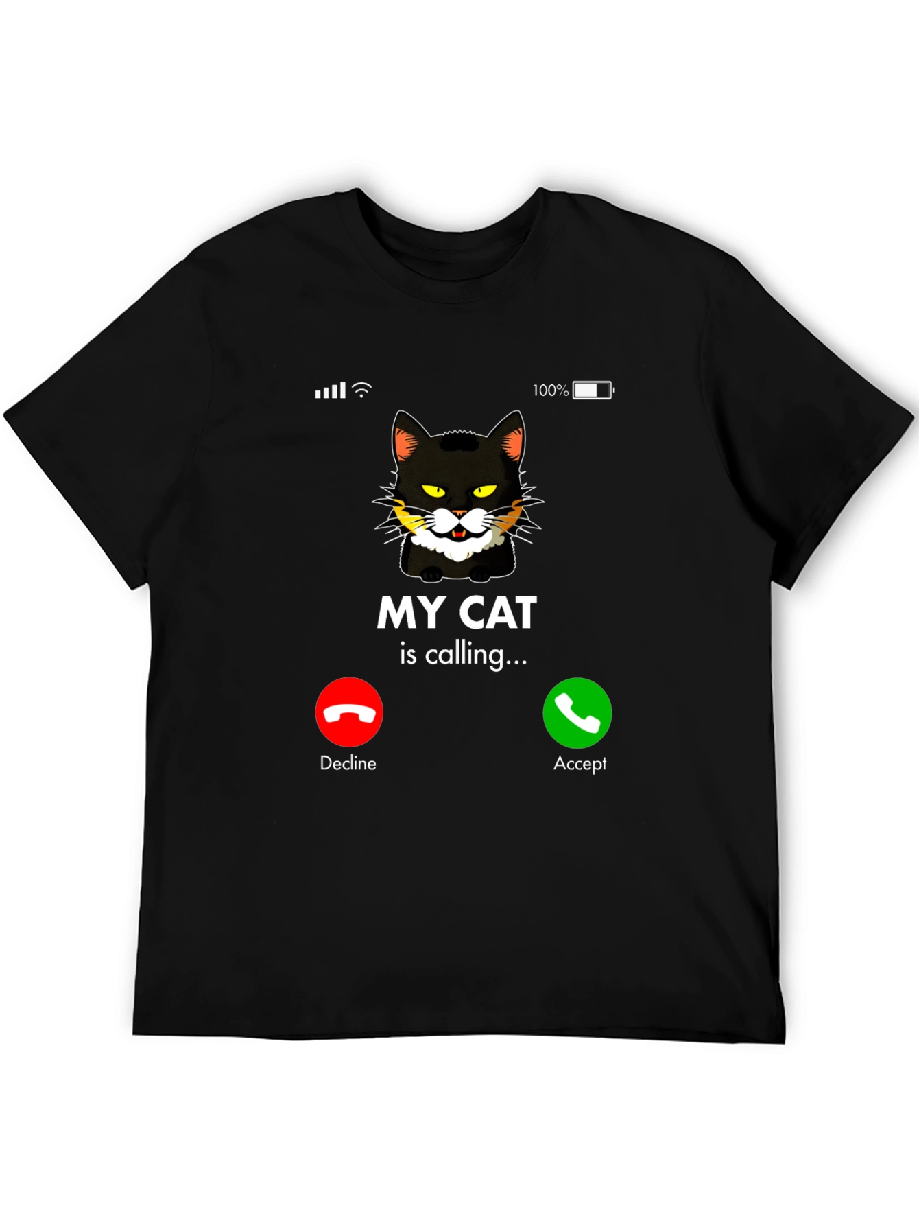 My Cat Is Calling Black Graphic T-Shirt