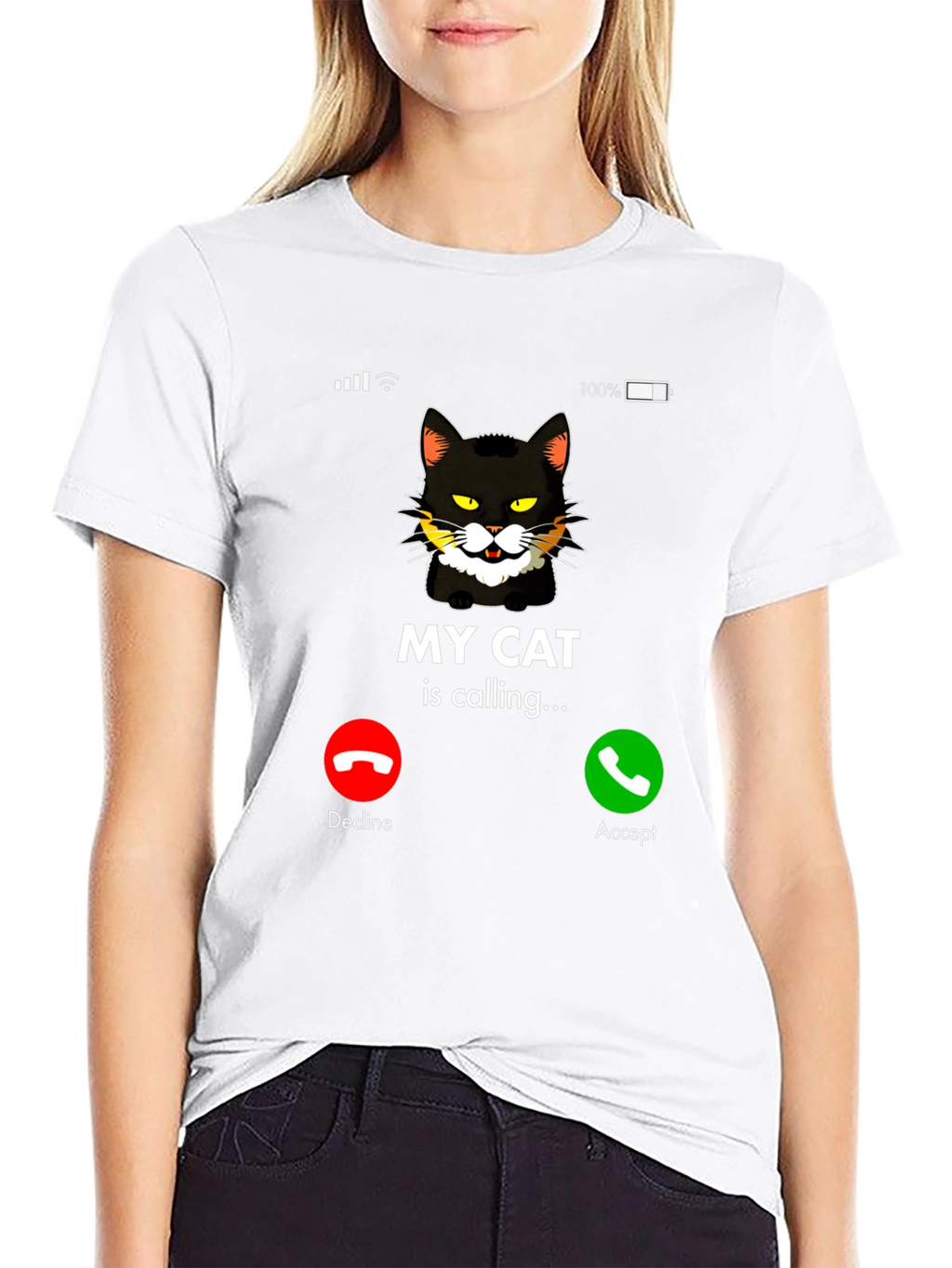 My Cat Is Calling Black Graphic T-Shirt