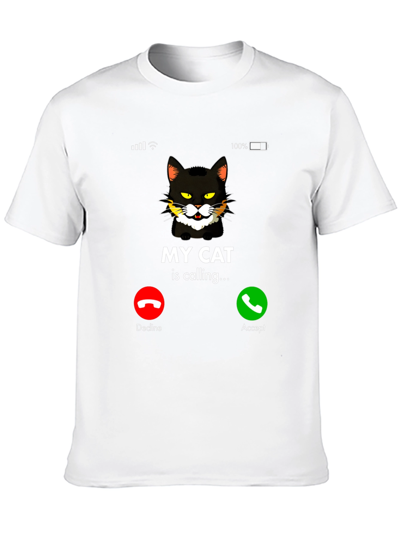 My Cat Is Calling Black Graphic T-Shirt