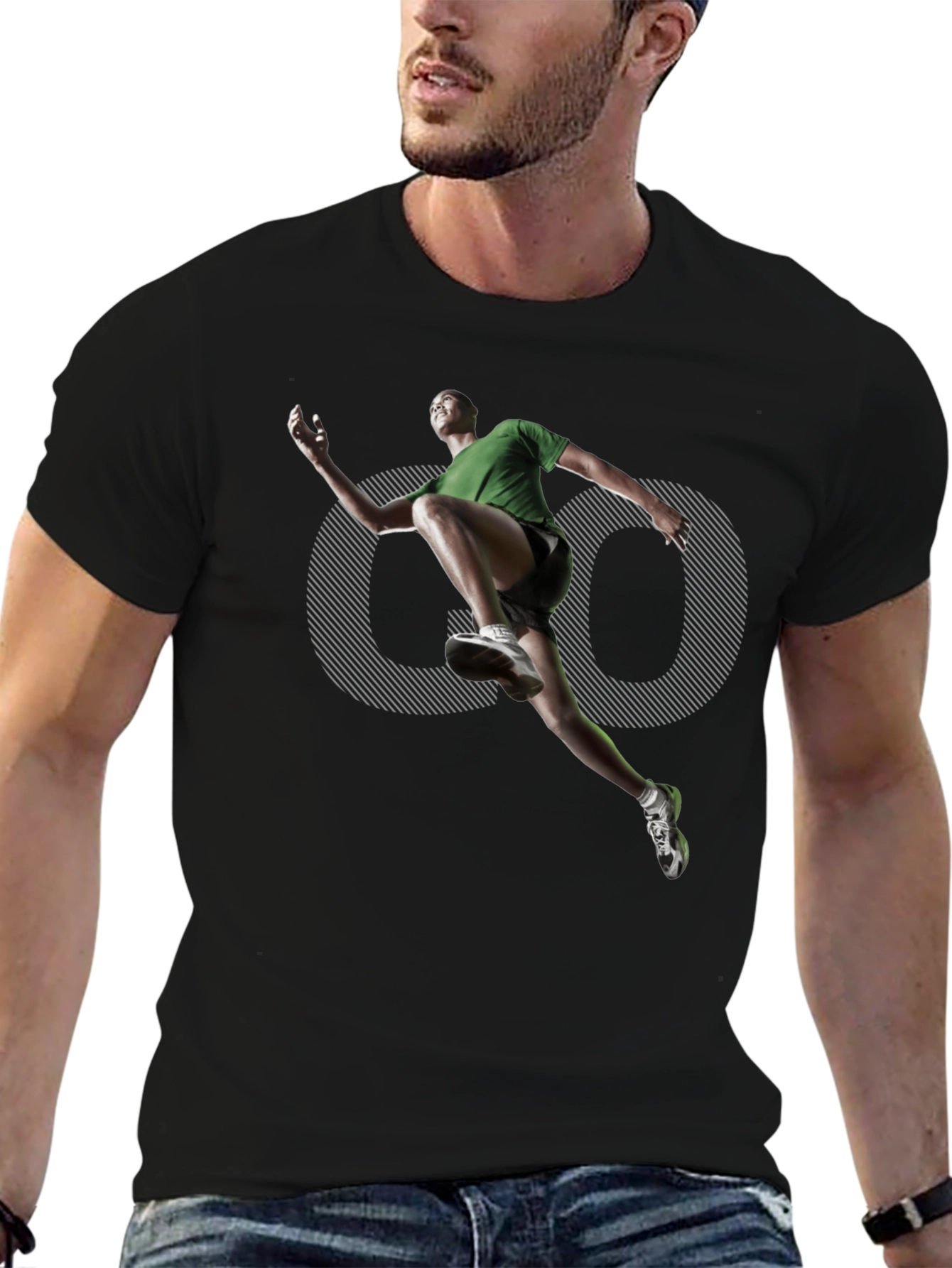 Mens Black Graphic Tee - Active Lifestyle