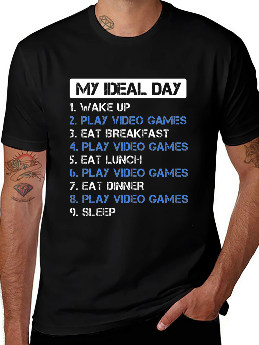 My Ideal Day Video Gamer T-Shirt - Black