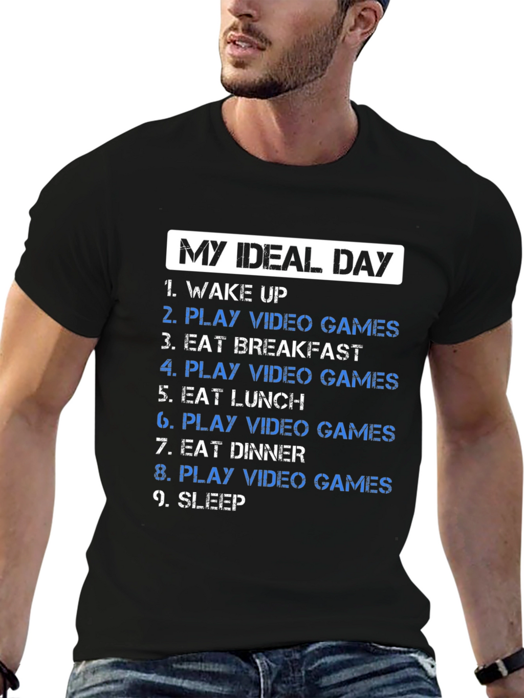 My Ideal Day Video Gamer T-Shirt - Black