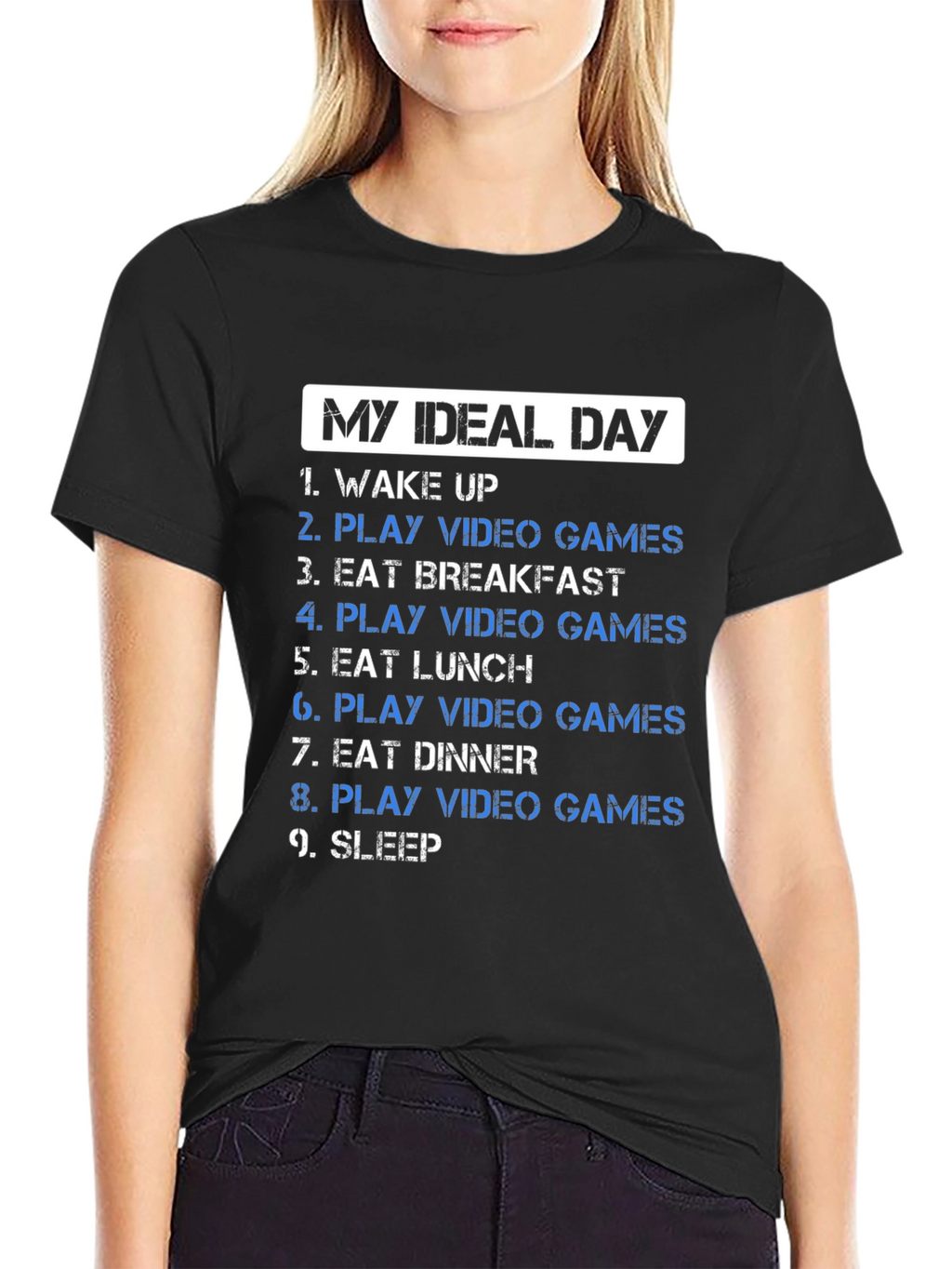 My Ideal Day Video Gamer T-Shirt - Black