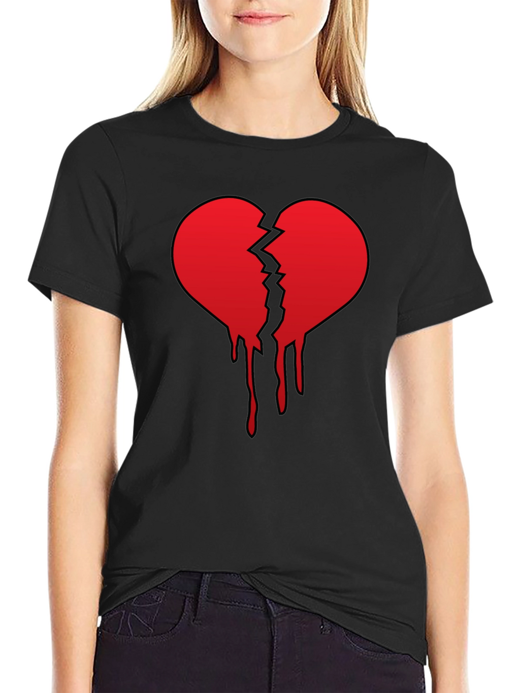 Broken Heart Graphic Tee - Black