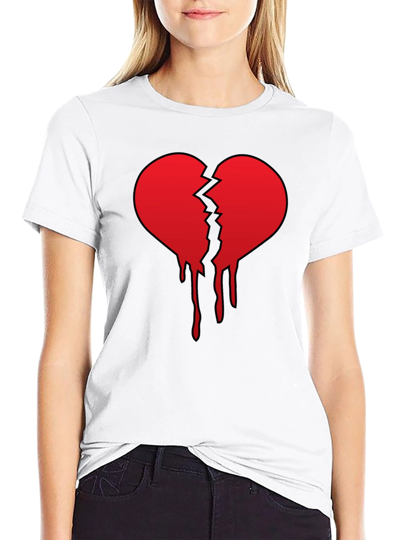 Broken Heart Graphic Tee - Black