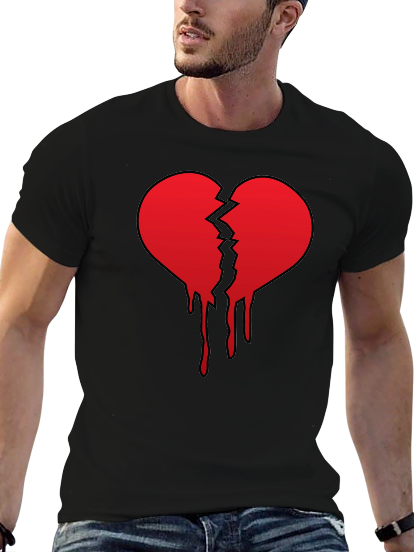 Broken Heart Graphic Tee - Black