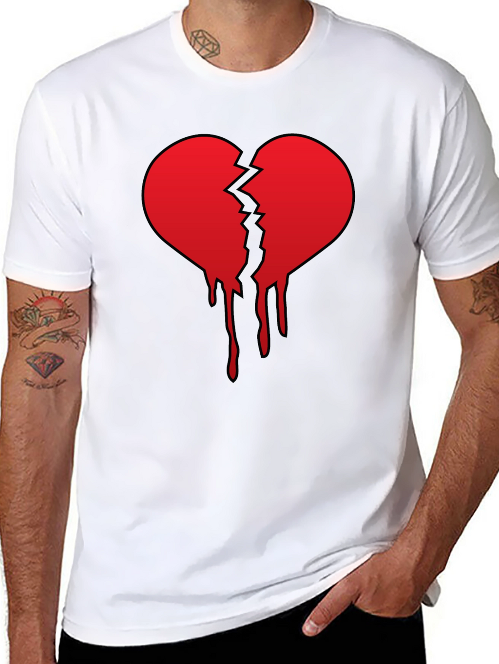 Broken Heart Graphic Tee - Black