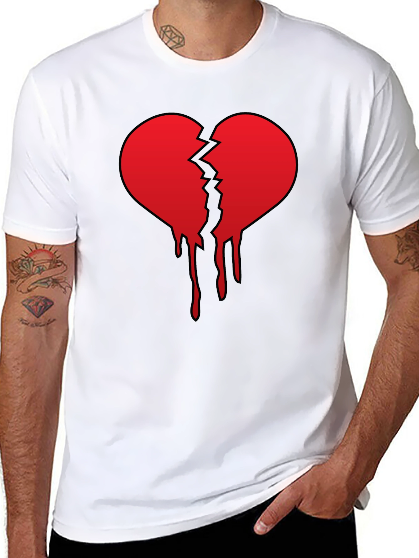 Broken Heart Graphic Tee - Black